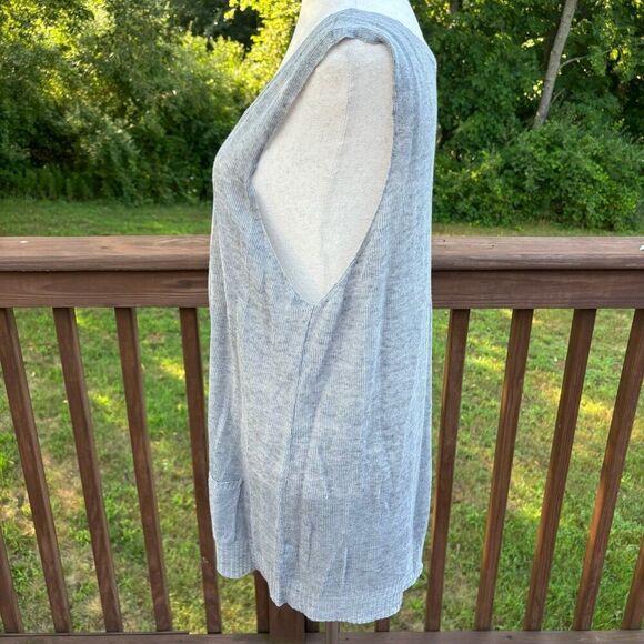 Eileen Fisher Linen Delave Knit V-Neck Vest NWT - Picture 3 of 7